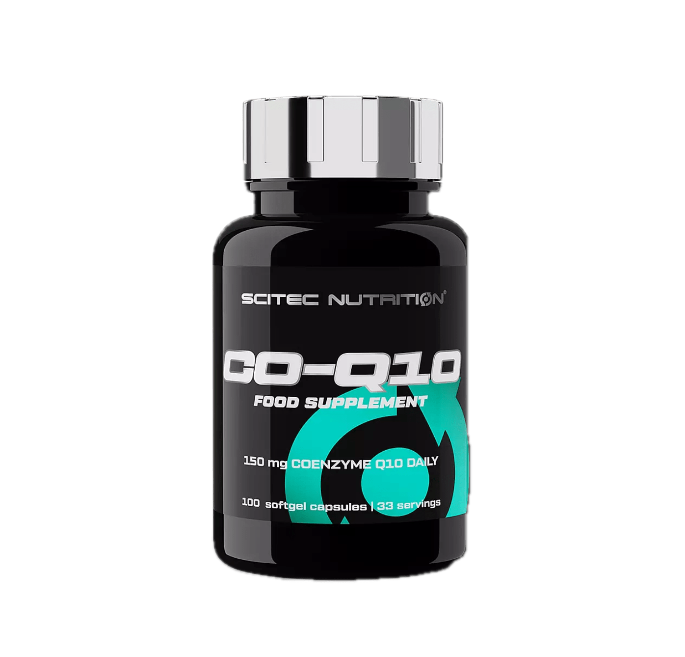 Frasco do suplemento Scitec Nutrition Co-Q10 50 mg com 100 cápsulas – apoio à energia celular, saúde cardiovascular e proteção antioxidante. BIGFORCESTORE