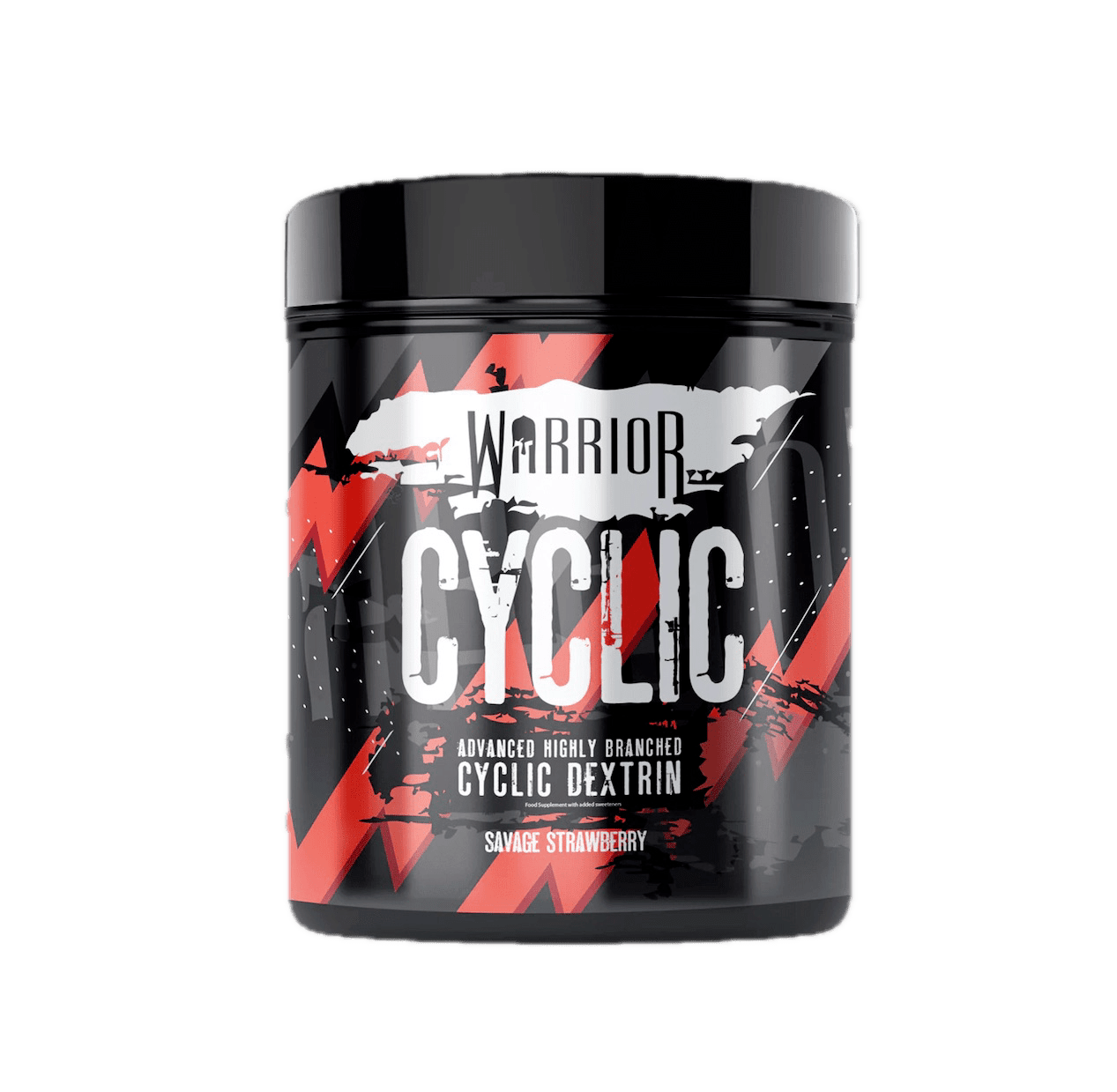 Pote de Warrior Cyclic Dextrin Orange Onslaught – suplemento intra‑treino com hidratos HBCD e citrulina para energia, resistência e pump muscular. BIGFORCESTORE