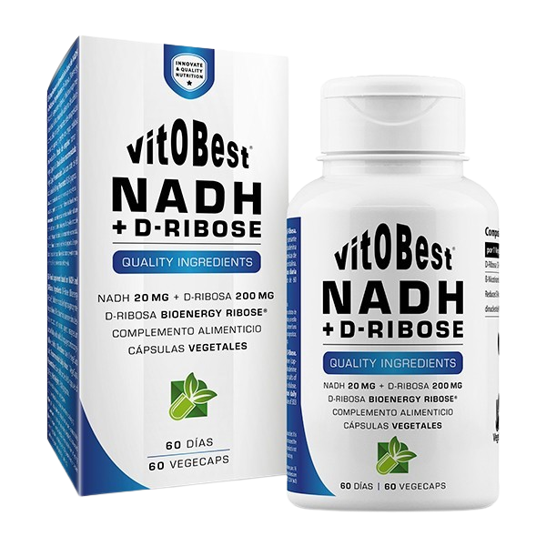NADH + D-Ribose Vitobest 60 VegeCaps. Suplemento com NADH e Bioenergy Ribose® de elevada qualidade.